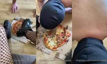 Feeding my slave with an old dusty dirty boots